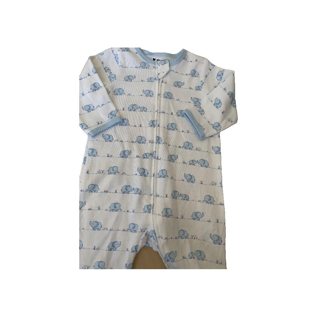 Little Me Boys White | Light Blue Pajamas Size: 3 months White | Light Blue