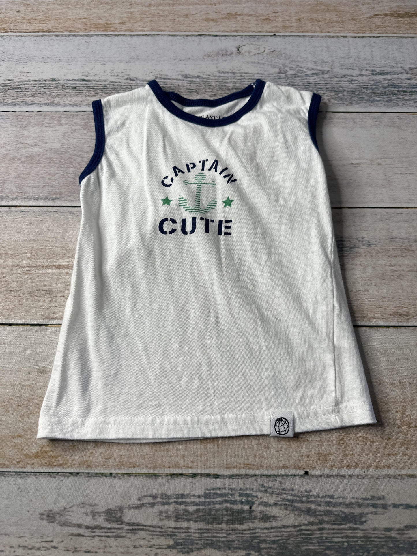 Free Planet Boys White | Light Blue Tank Top Size: 2T White | Light Blue