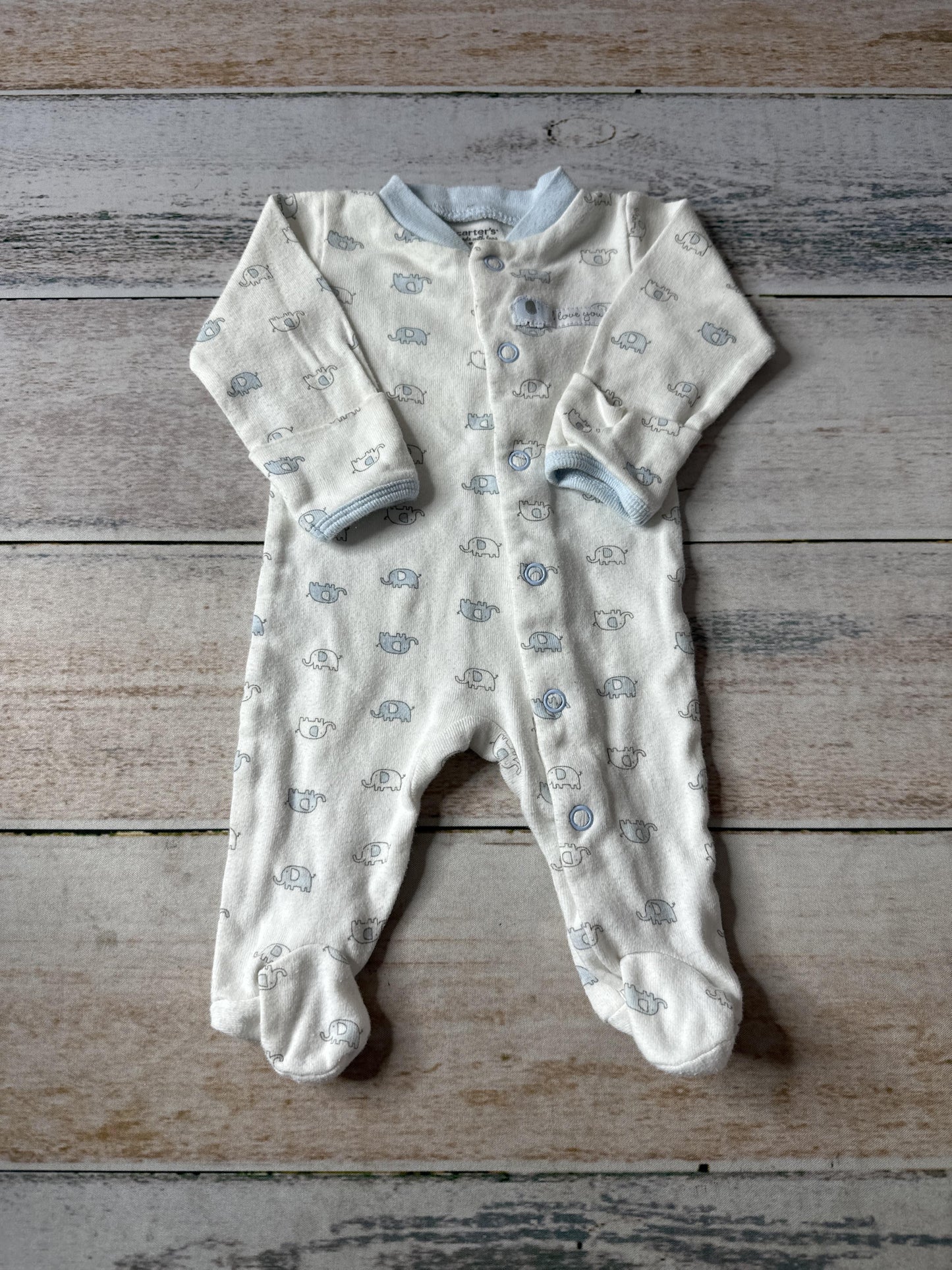 Carters Boys White | Light Blue Pajamas Size: Newborn White | Light Blue