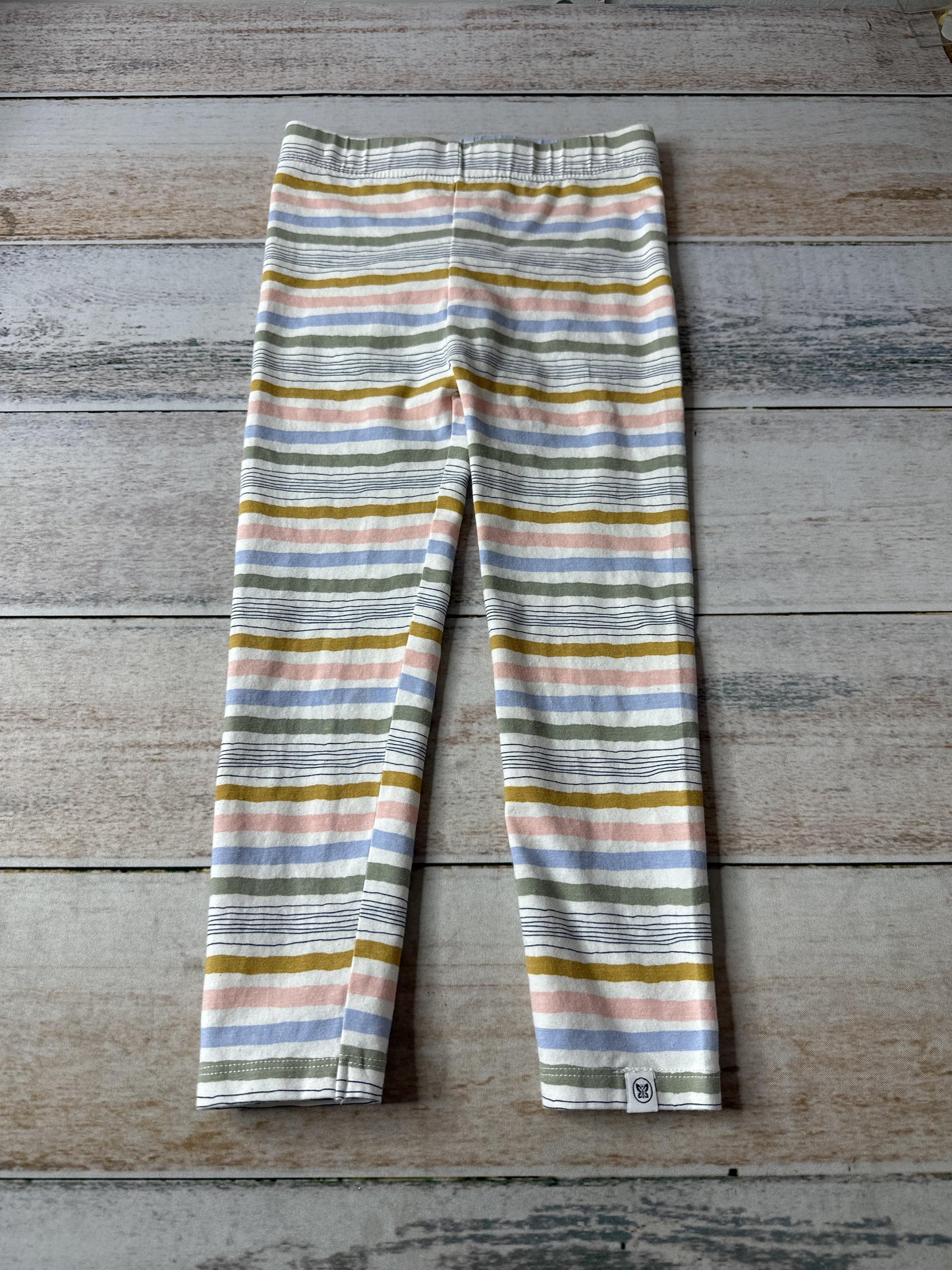 Honest Co Girls White | light green | Light Blue | pink | Yellow | Stripe Pants Size: 4T White | light green | Light Blue | pink | Yellow | Stripe