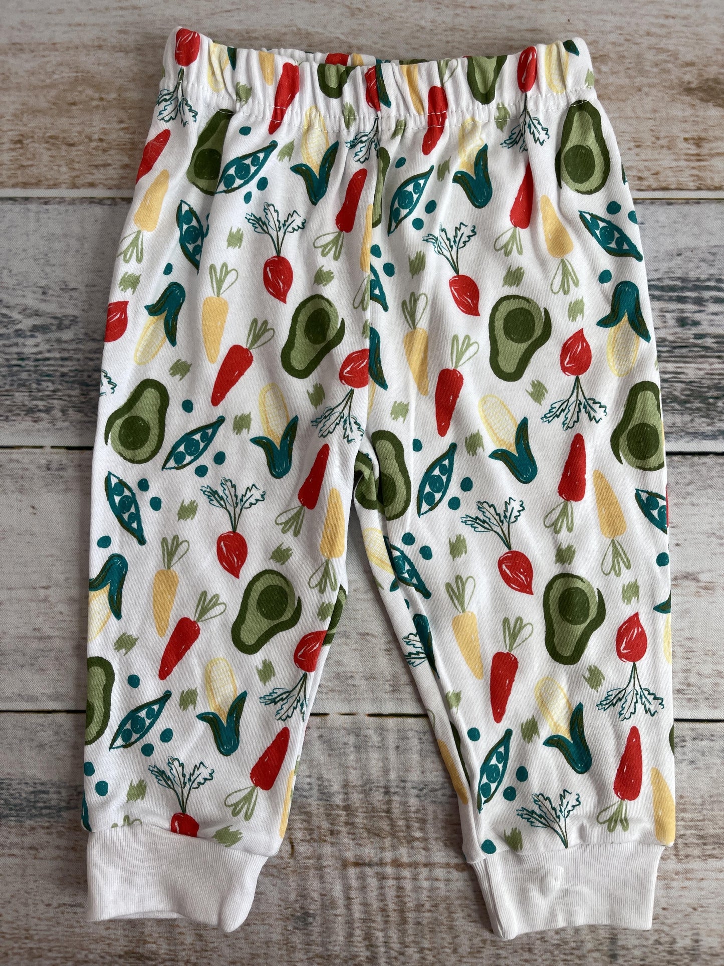 Chick Pea Unisex White | light green | Light Blue | Red Pants Size: 6-9 months White | light green | Light Blue | Red