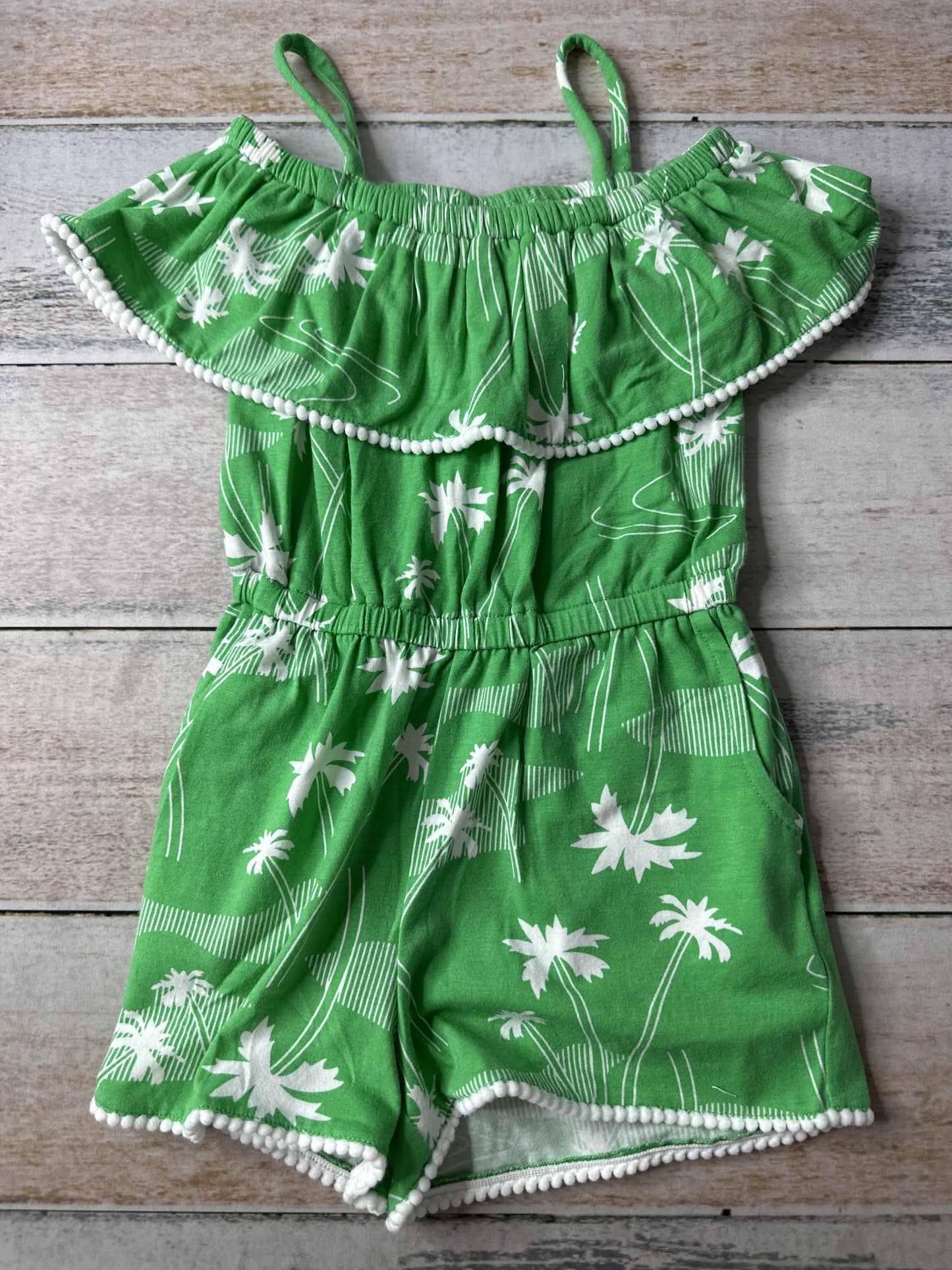 Harper Canyon Girls White | light green Romper Size: 3T White | light green