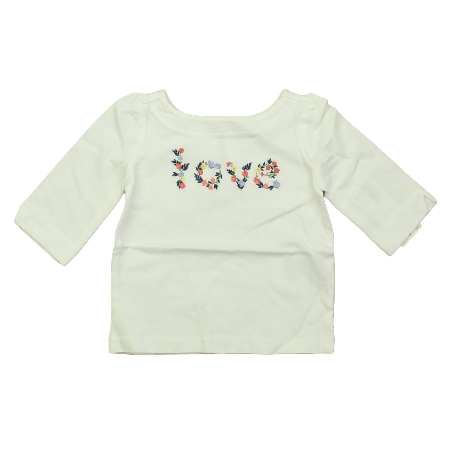 Janie and Jack Girls White Love Long Sleeve T-Shirt Size: 6-12 Months White Love