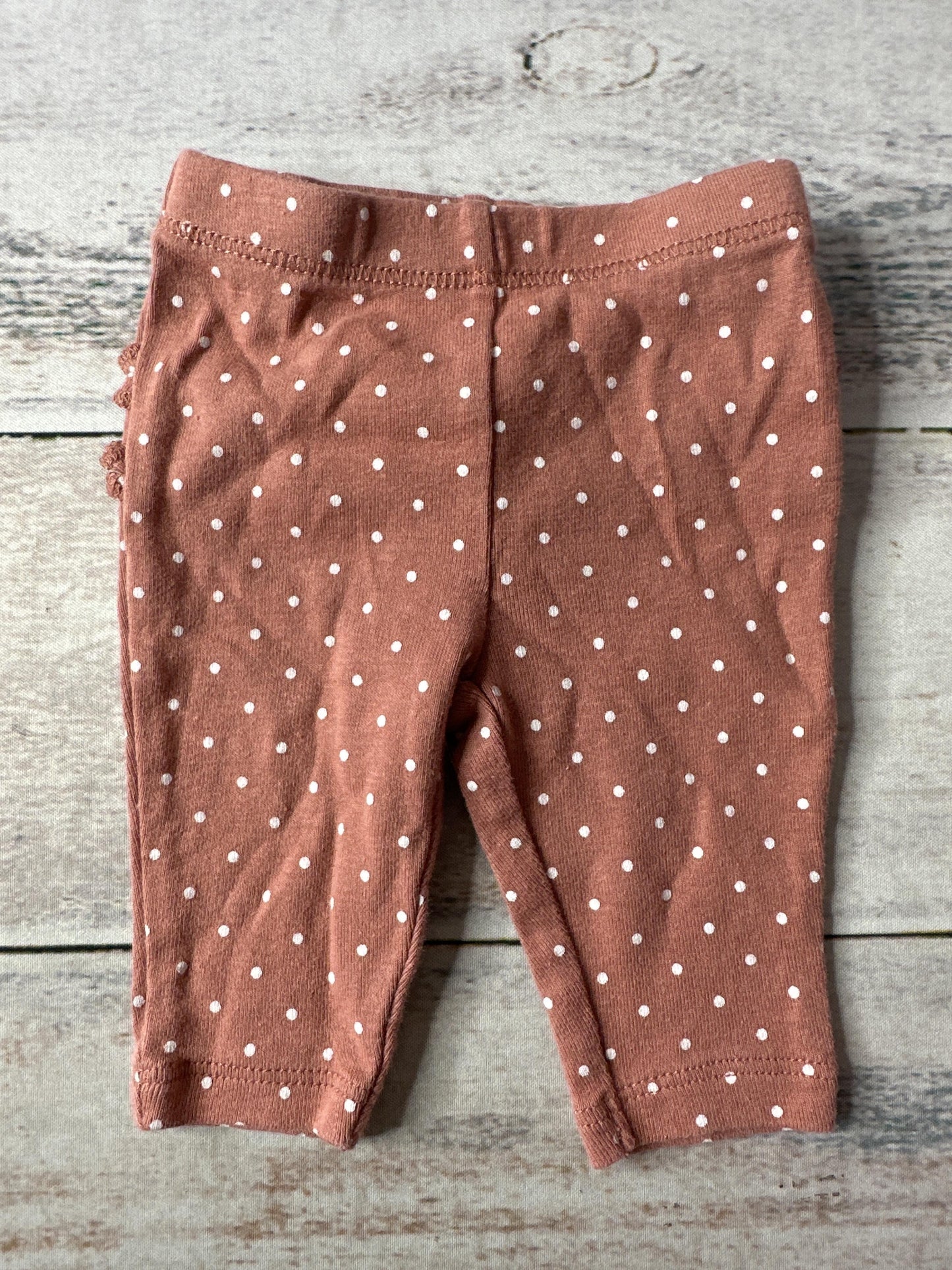 Carters Girls White | Mauve Pants Size: Newborn White | Mauve