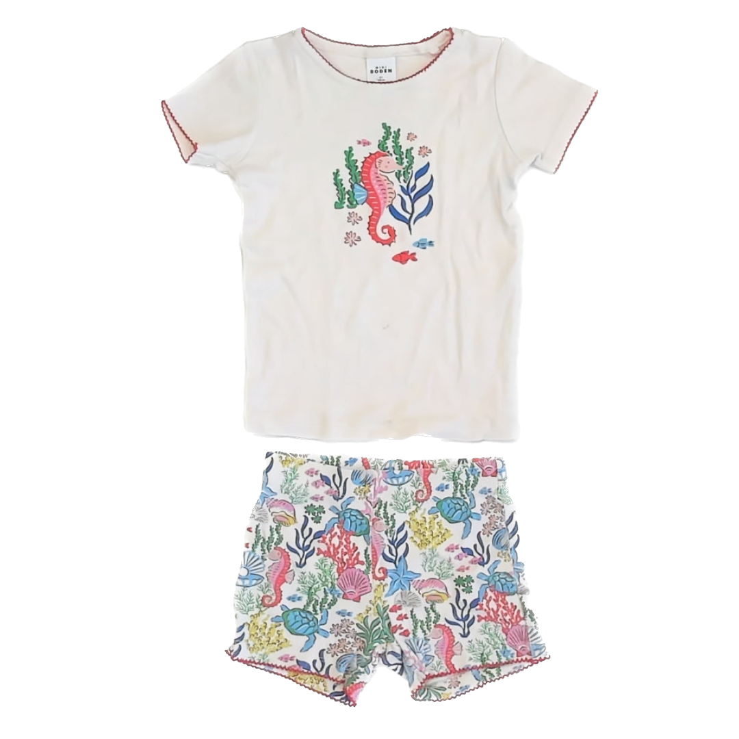 Boden Girls White Mermaid 2-piece Pajamas Size: 6 years White Mermaid