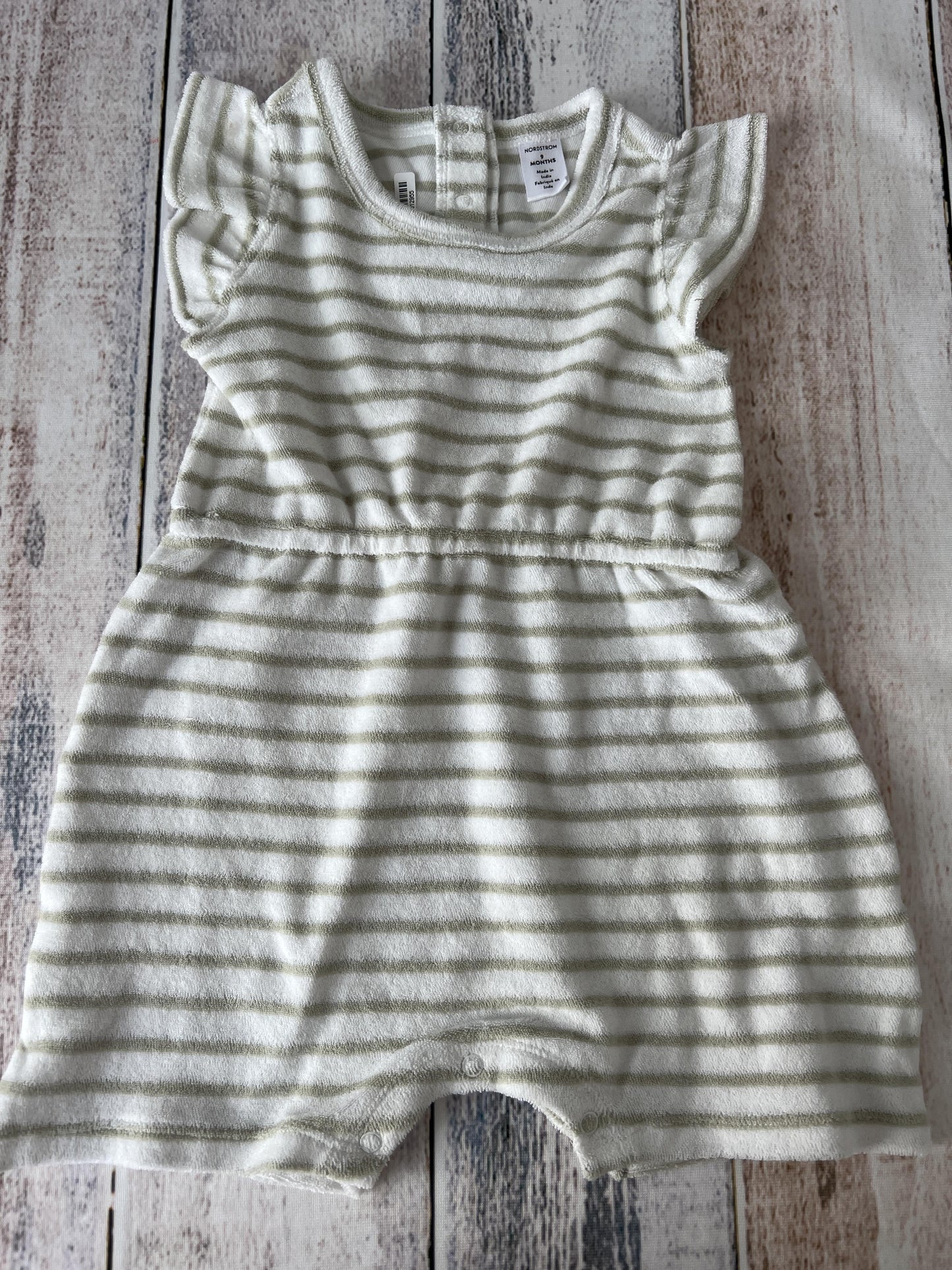 Nordstrom Girls White | Mint | Stripe Romper Size: 9 months White | Mint | Stripe