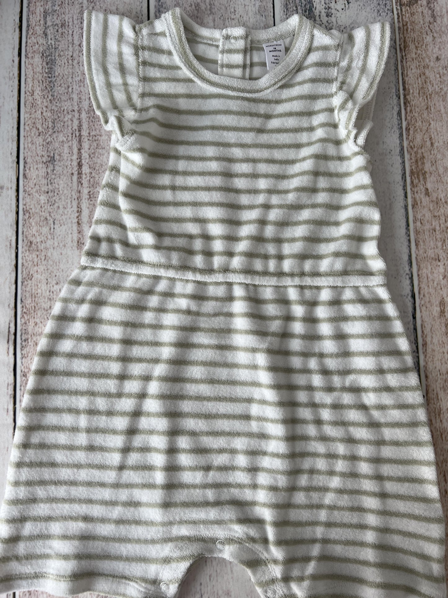Nordstrom Girls White | Mint | Stripe Romper Size: 18 months White | Mint | Stripe