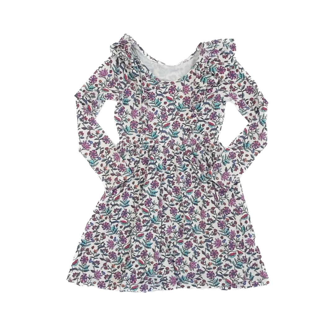 Tea Collection Girls White | Muti-Color Floral Dress Size: 10 Years White | Muti-Color Floral