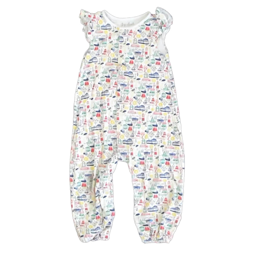 Joy Street Girls White Nautical Romper Size: 2T White Nautical