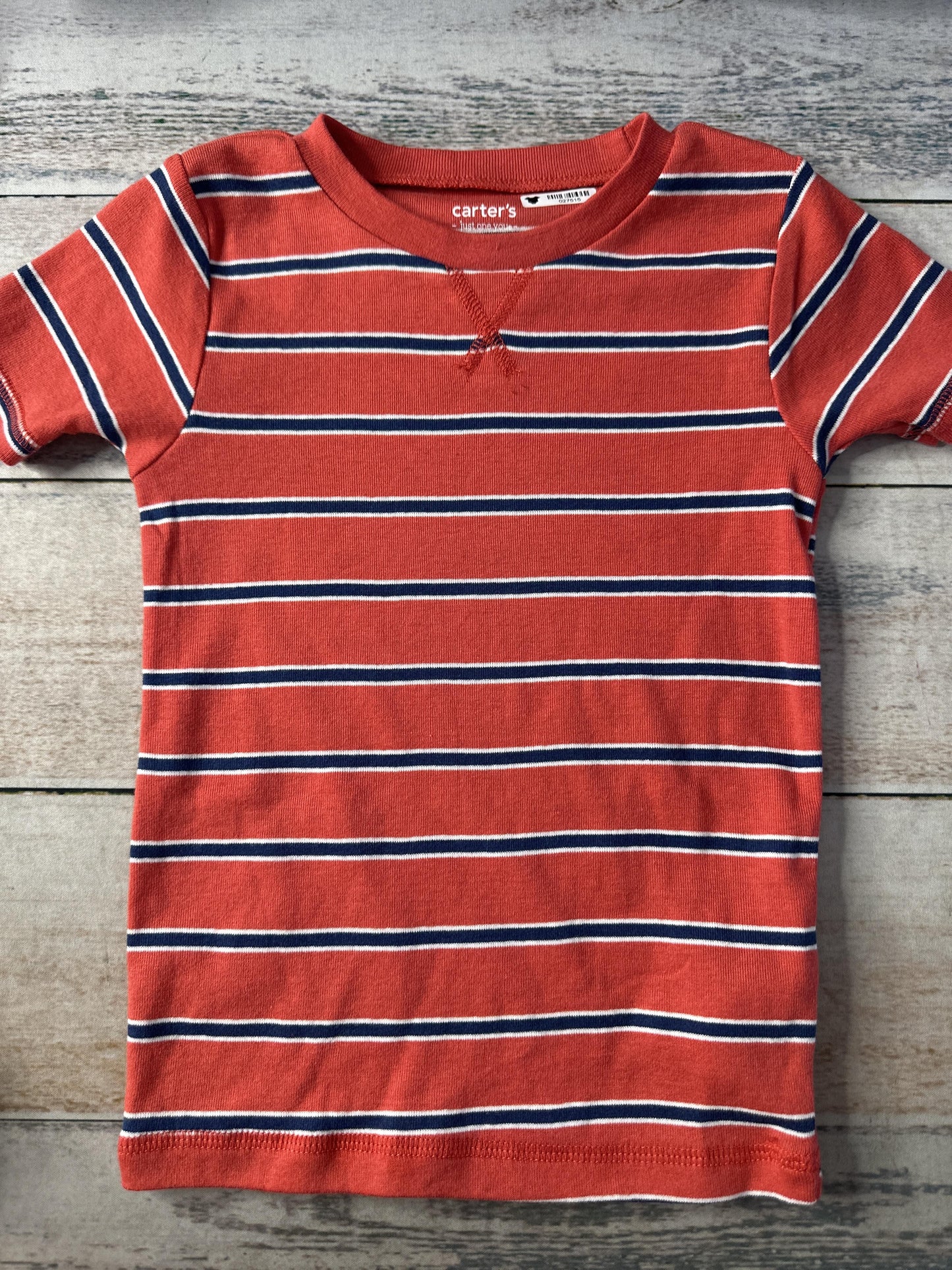 Carters Boys White | Navy Blue | Red Pajamas Size: 4T White | Navy Blue | Red