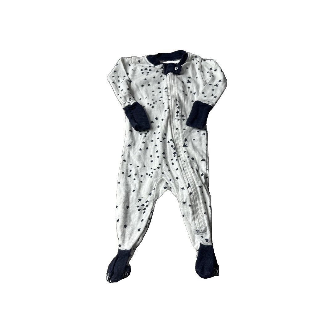 Burt's Bees Unisex White | Navy Blue | Stars Pajamas Size: Newborn White | Navy Blue | Stars