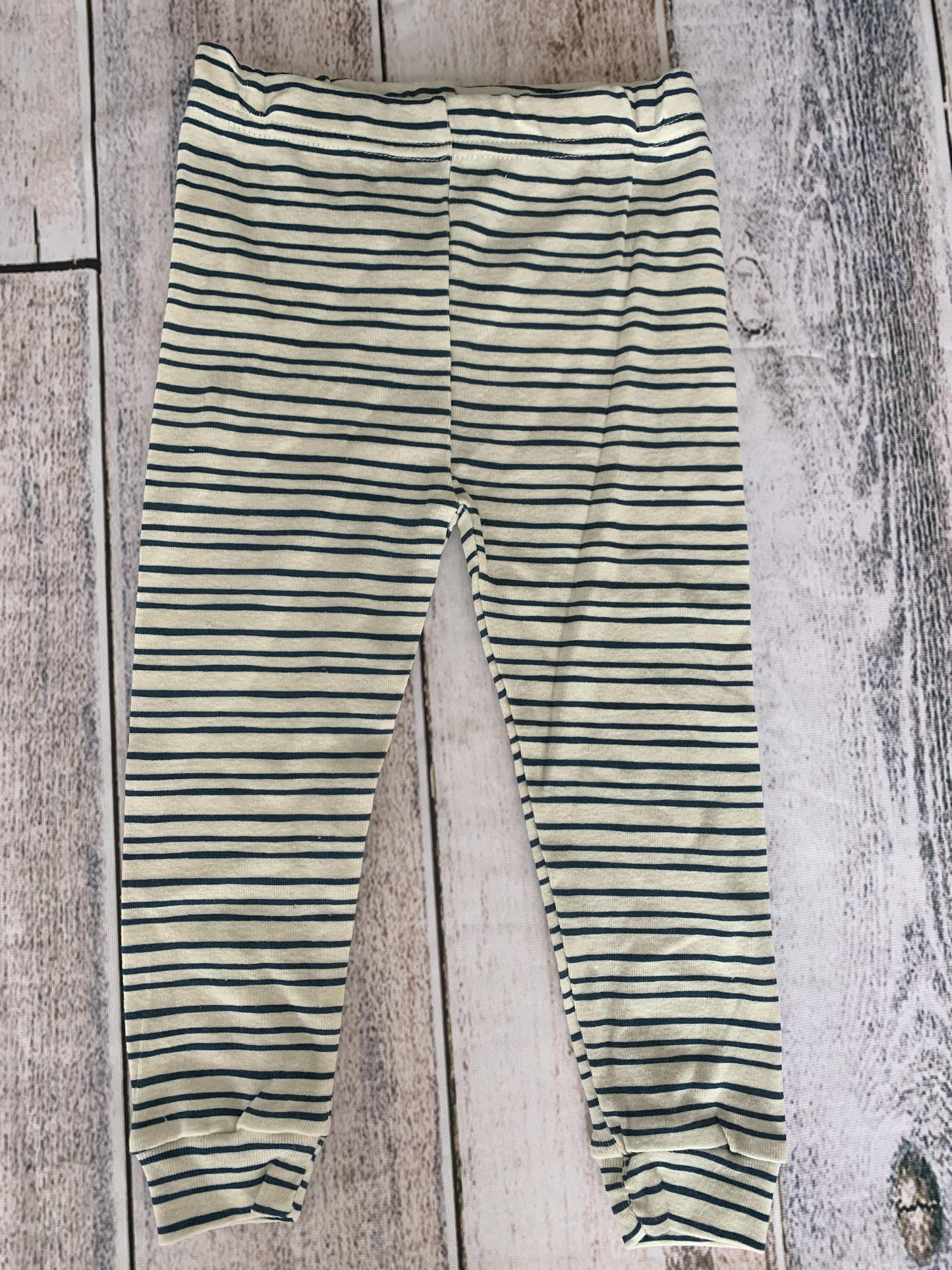 Chick Pea Boys White | Navy Blue | Stripe Pajamas Size: 18 months White | Navy Blue | Stripe