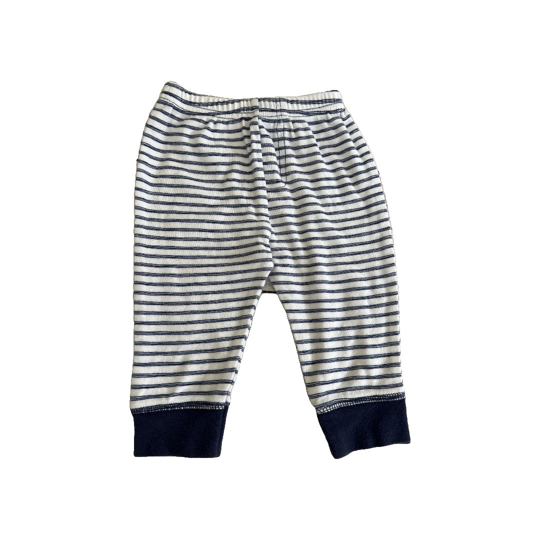 Loveable Friends Girls White | Navy Blue | Stripe Pants Size: 6-9 months White | Navy Blue | Stripe