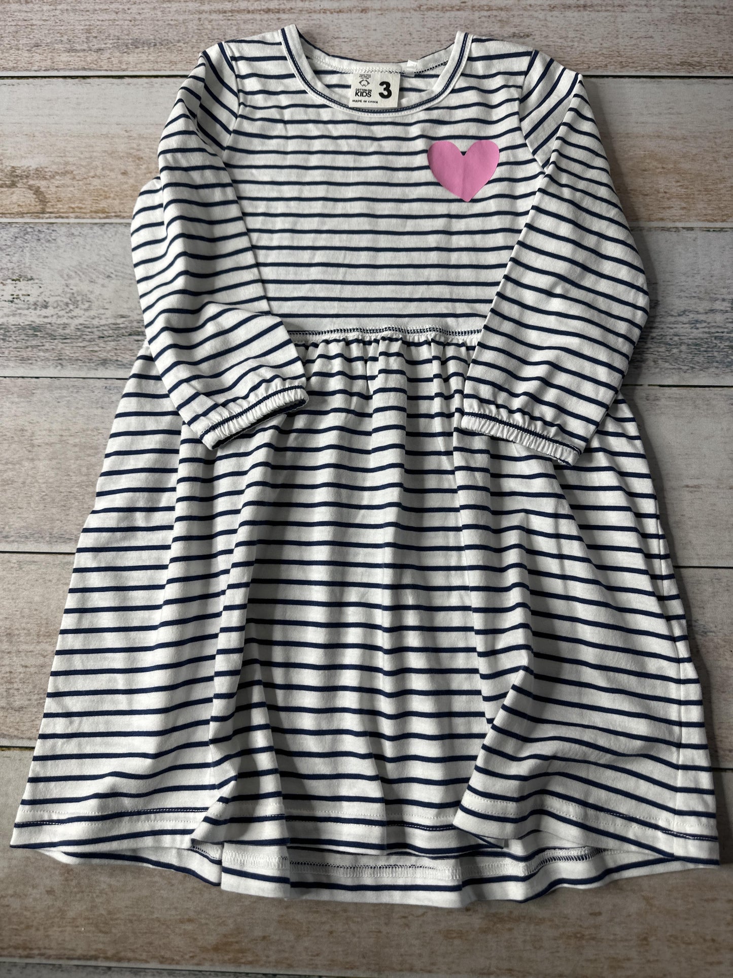 Cotton:on Kids Girls White | Navy Blue Dress Size: 3T White | Navy Blue