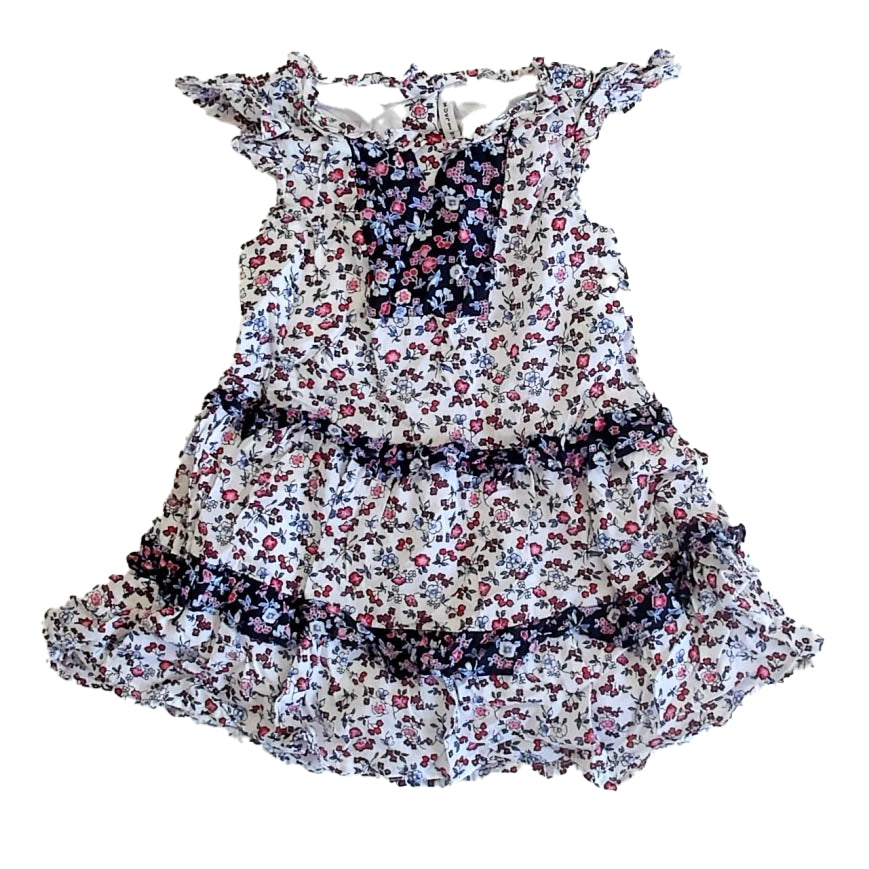 Janie and Jack Girls White | Navy Floral Dress Size: 18-24 Months White | Navy Floral