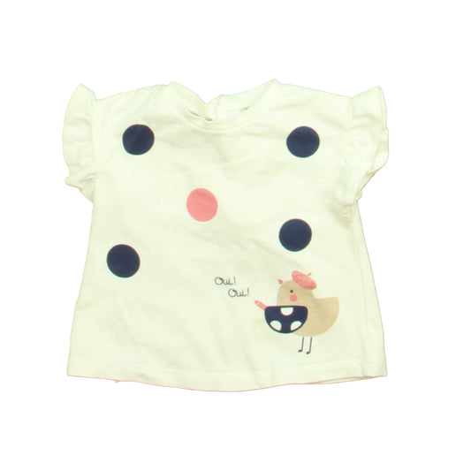 Mayoral Girls White | Navy | Pink Polka Dots T-Shirt Size: 2-4 Months White | Navy | Pink Polka Dots