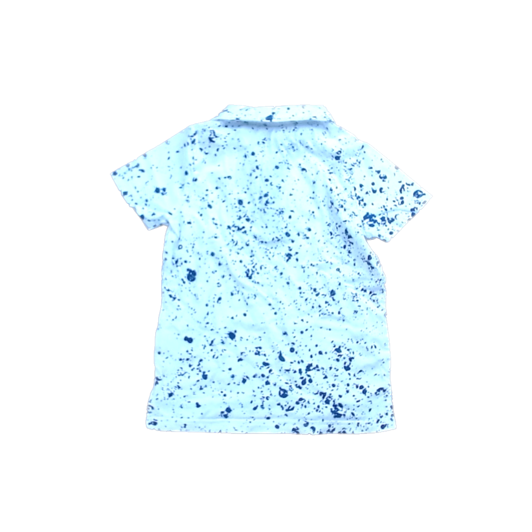 Rockets Of Awesome Boys White | Navy | Splatter Polo Shirt Size: 4T White | Navy | Splatter