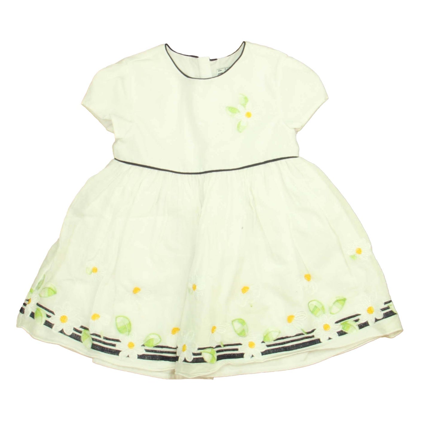 Mayoral Girls White | Navy | Yellow Floral Dress Size: 24 Months White | Navy | Yellow Floral