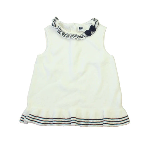 Janie and Jack Girls White | Navy Tank Top Size: 12-18 Months White | Navy
