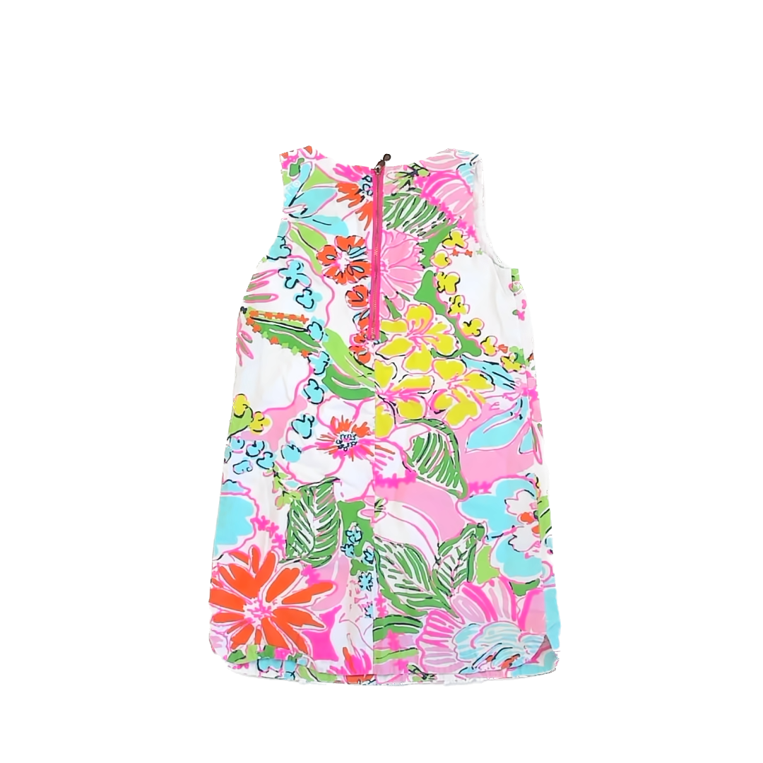 Lilly Pulitzer x Target Girls White | Neon Floral Dress Size: 6 Years White | Neon Floral