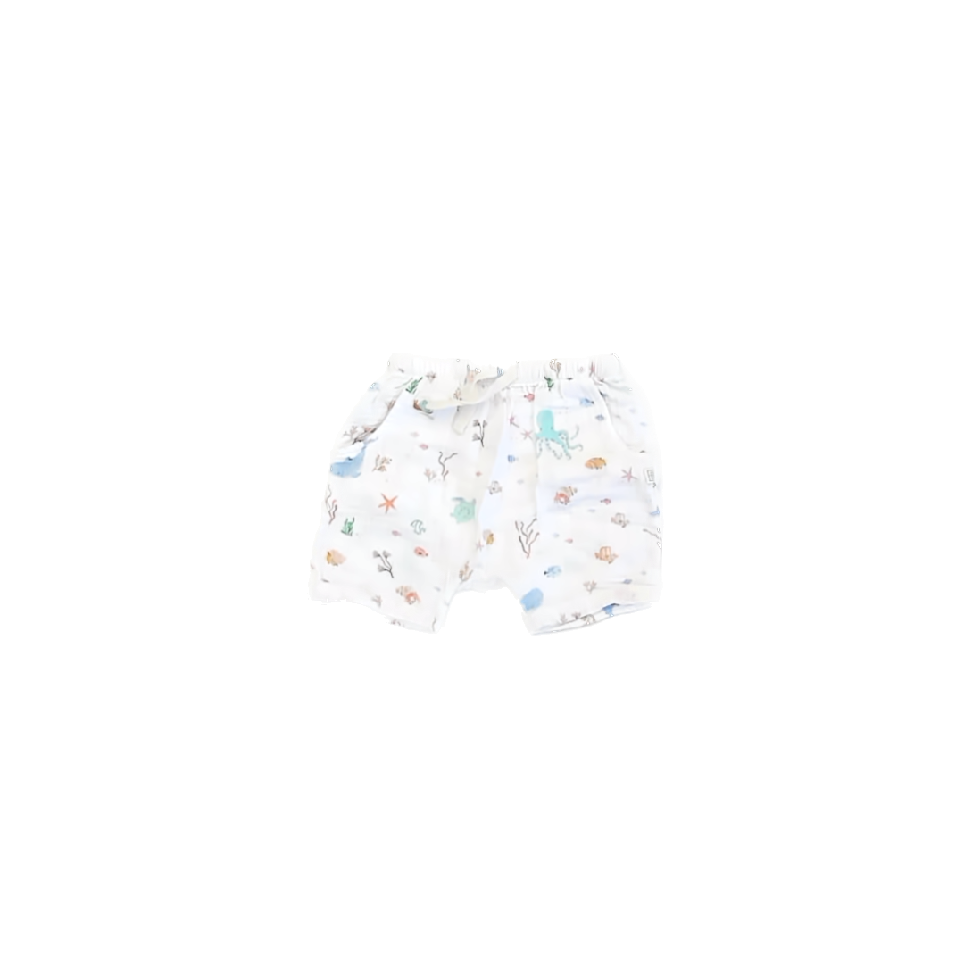 Elegant Baby Unisex White Ocean Shorts Size: 9-12 Months White Ocean