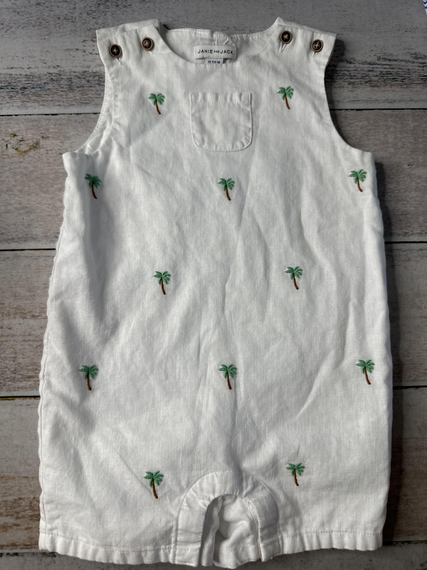 Unisex White | palm tree Romper Size: 12-18 months White | palm tree