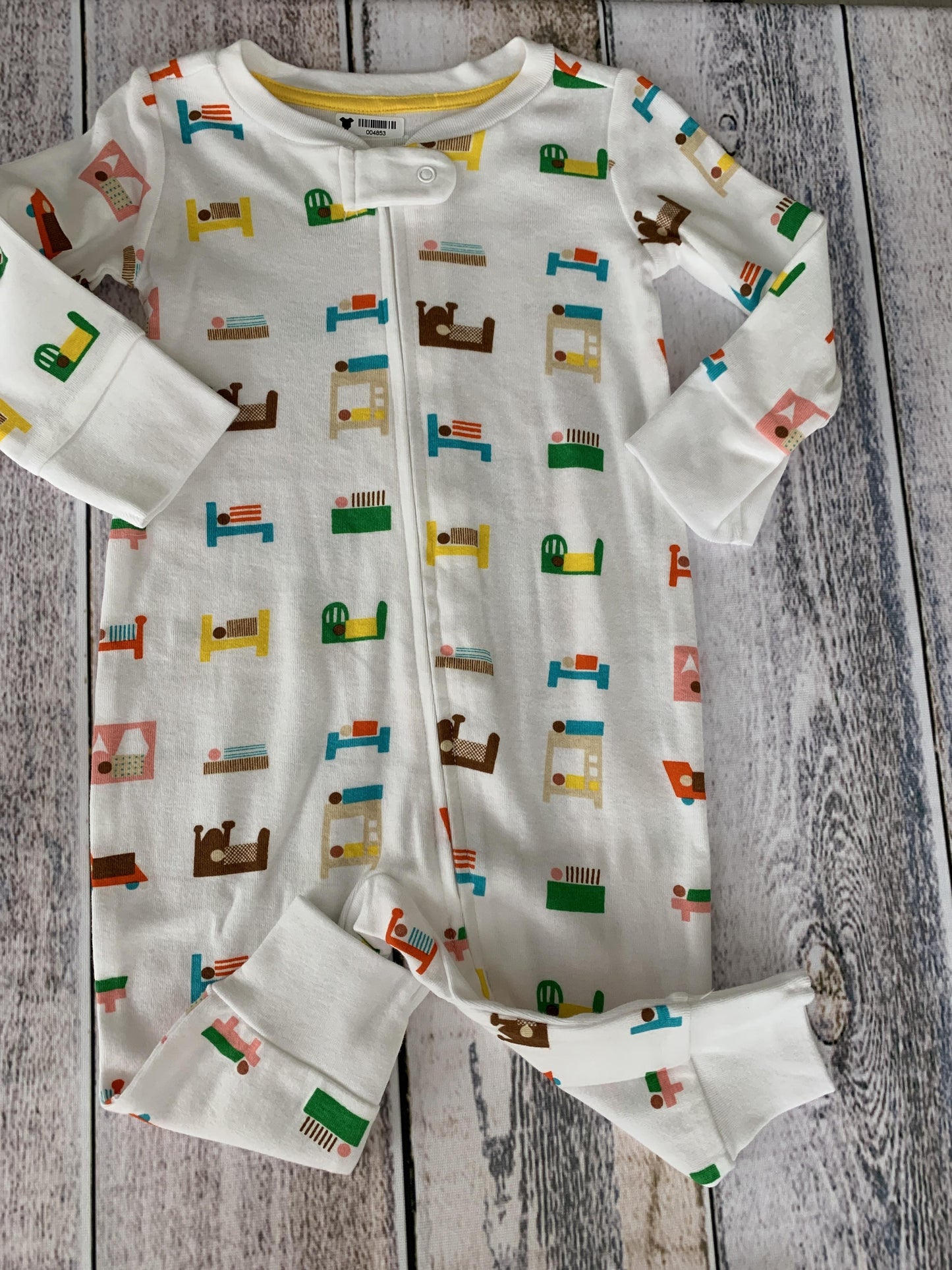 Christian Robinson Boys White | Pattern Long Sleeve Outfit Size: 3-6 months White | Pattern