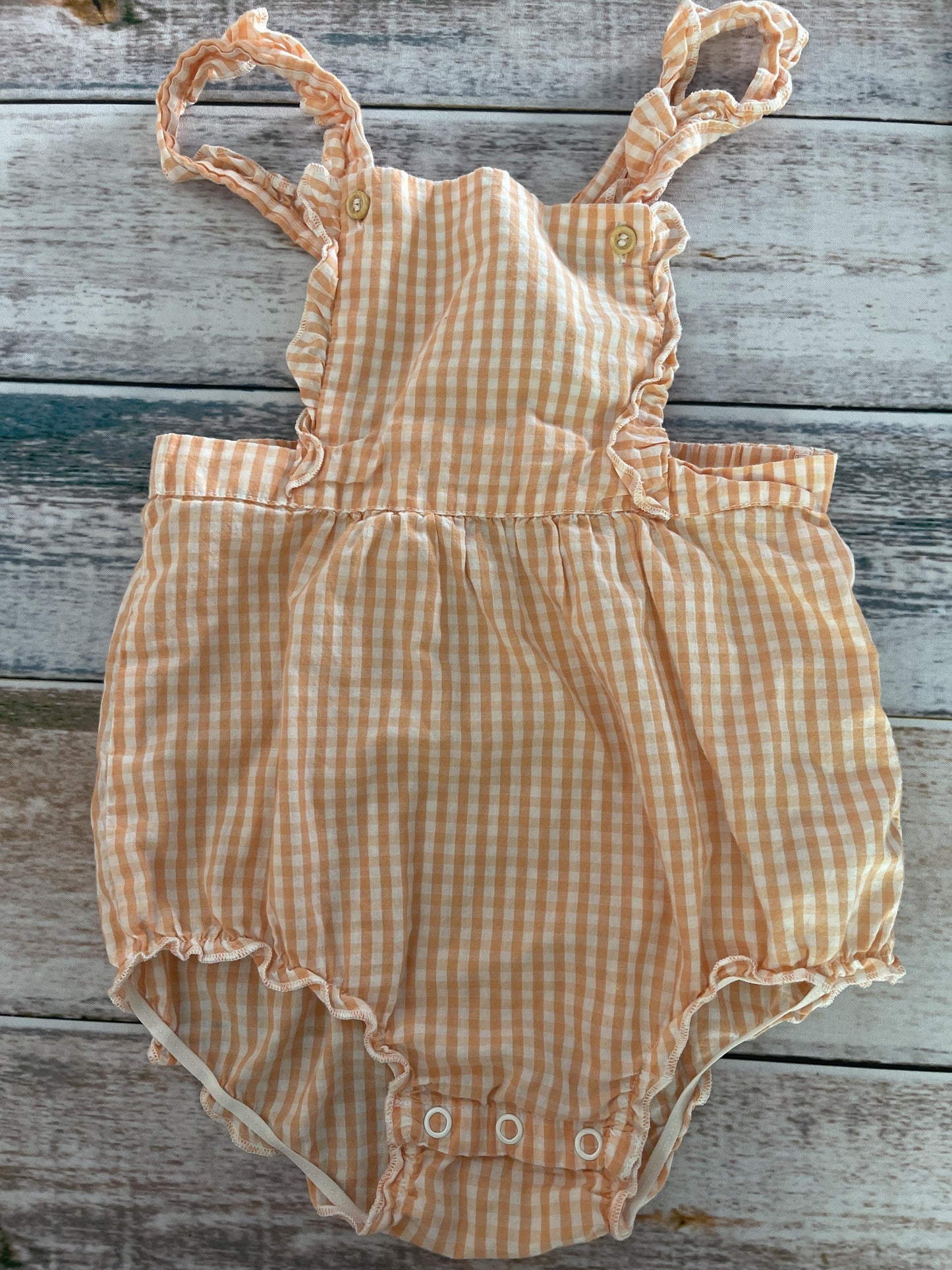 H&M Girls White | Peach Romper Size: 2T White | Peach