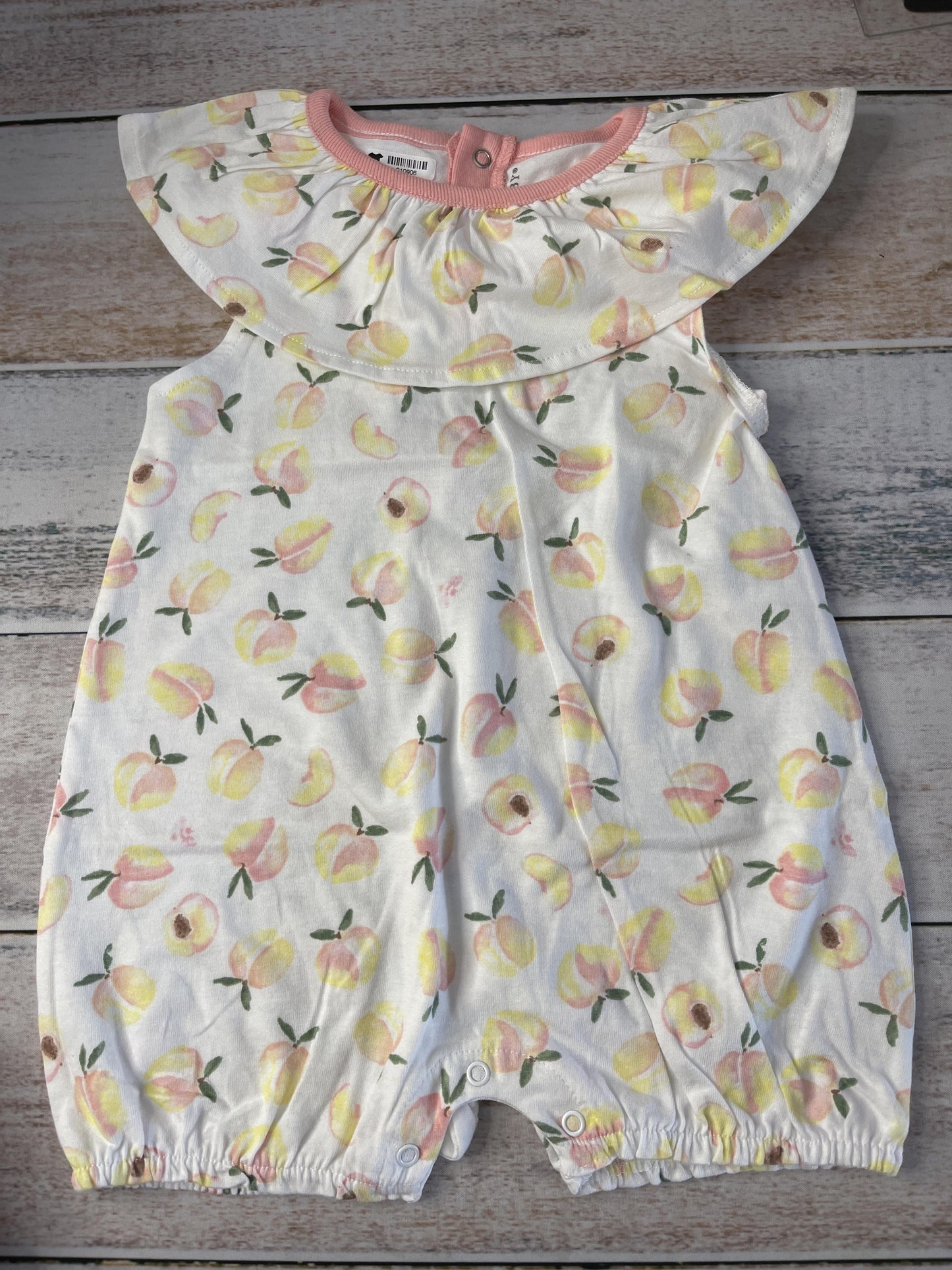 Burt's Bees Girls White | Peach Romper Size: 12-18 months White | Peach