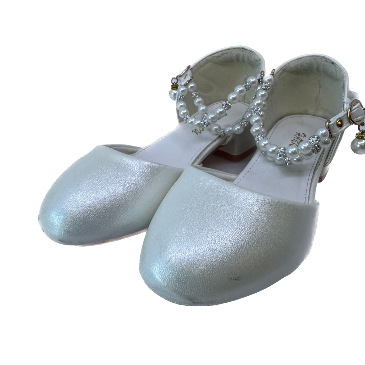 Hankayou Girls White | Pearl Shoes Size: 31 (1 Youth) White | Pearl