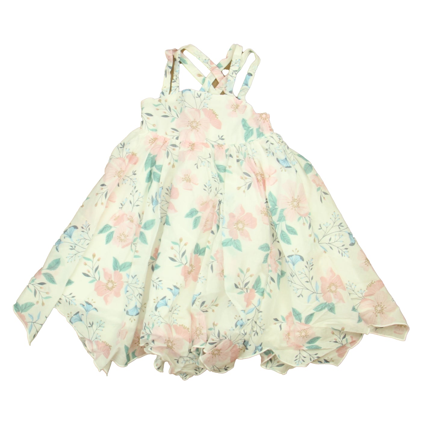 Rachel Zoe Girls White | Pink | Aqua Dress Size: 2T White | Pink | Aqua