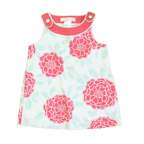 Janie and Jack Girls White | Pink | Blue Floral Dress Size: 3-6 Months White | Pink | Blue Floral
