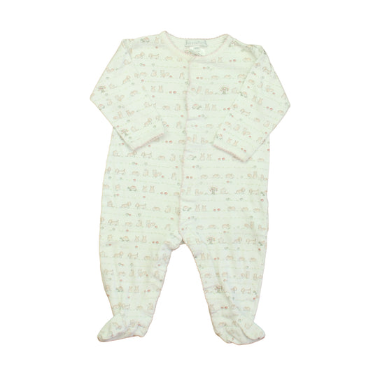 Baby Cottons Girls White | Pink Bunnies Long Sleeve Outfit Size: 6 Monhs White | Pink Bunnies