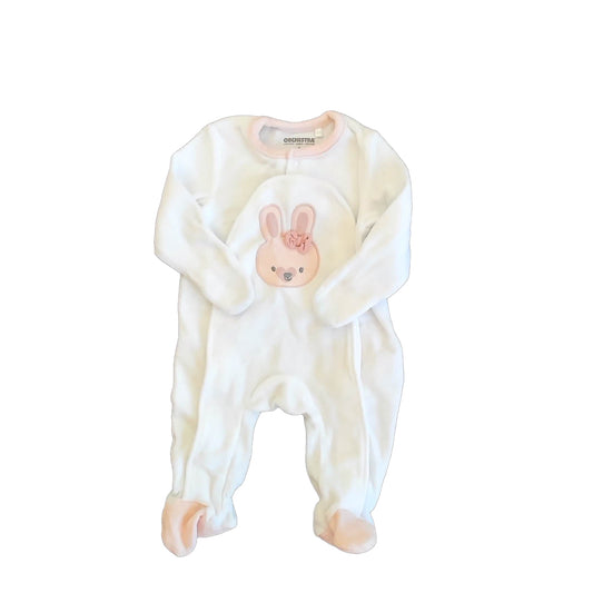 Orchestra Girls White | Pink Bunny Long Sleeve Outfit Size: 3 Months White | Pink Bunny