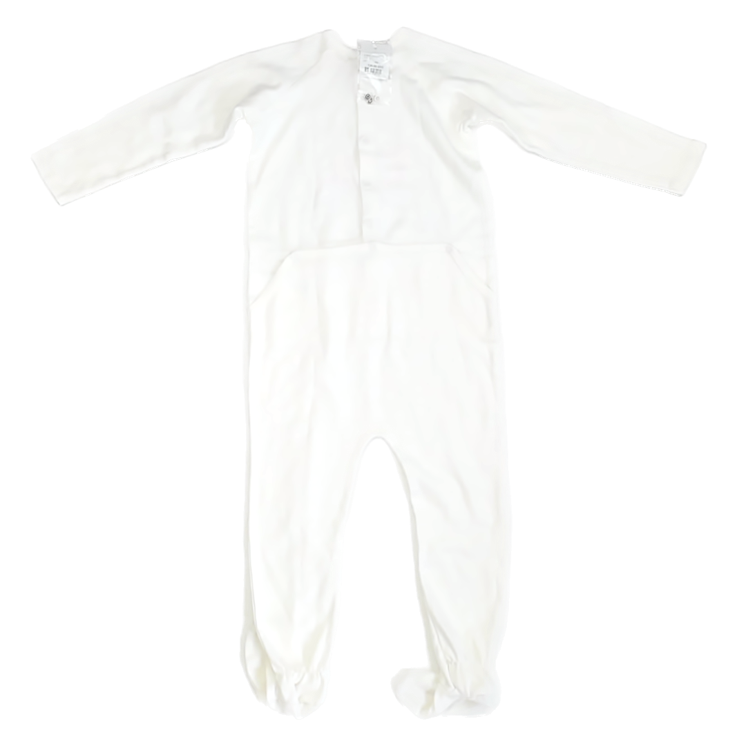 Bonpoint Girls White | Pink Floral 1-piece footed Pajamas Size: 2T White | Pink Floral