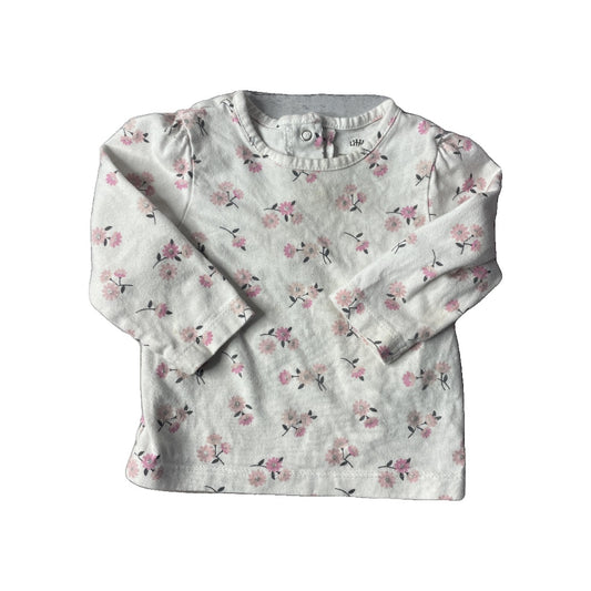 Little Me Girls White | Pink floral Long Sleeve Shirt Size: 12 months White | Pink floral