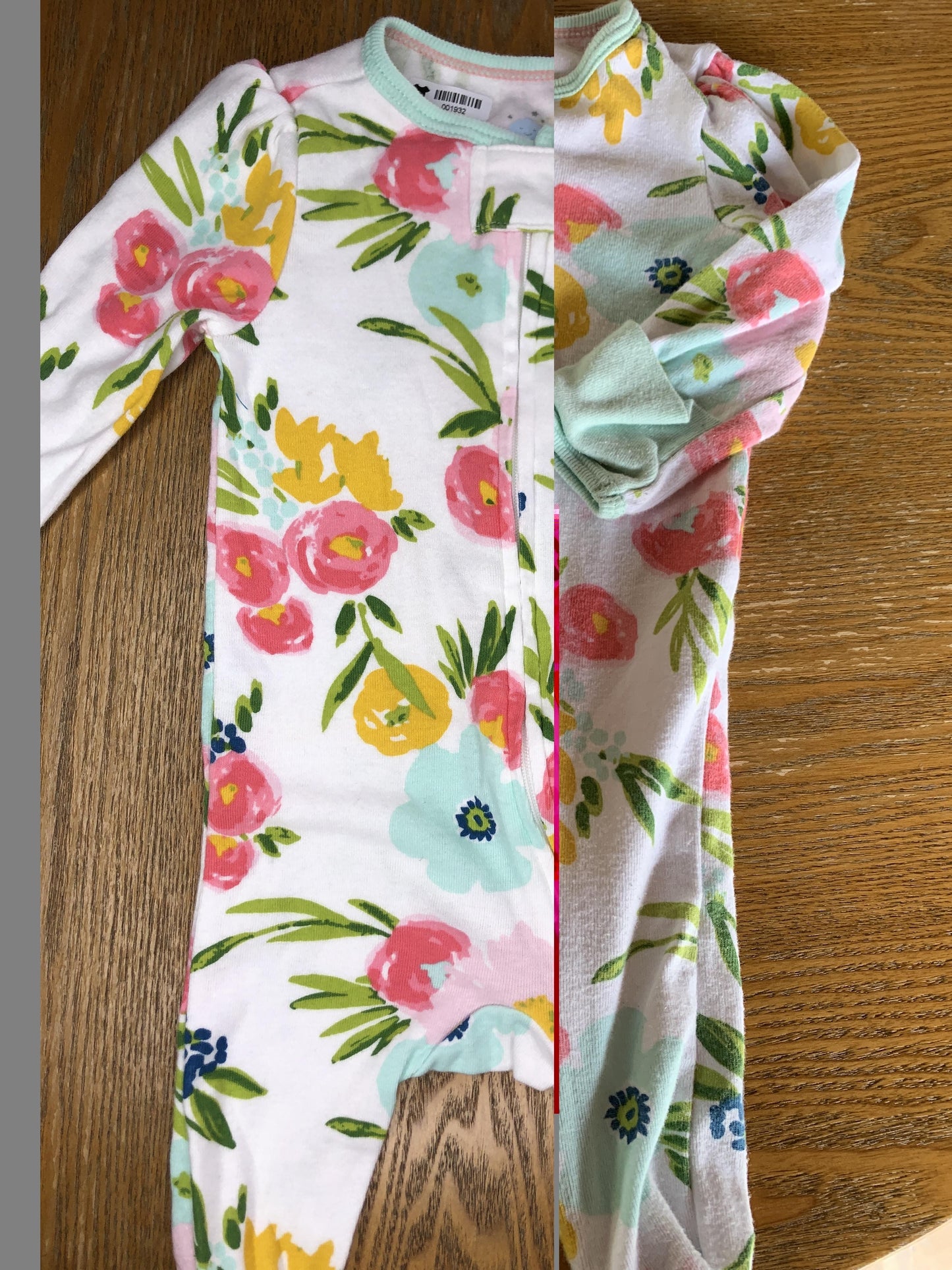 Cloud Island Girls White | Pink floral Pajamas Size: 3-6 months White | Pink floral