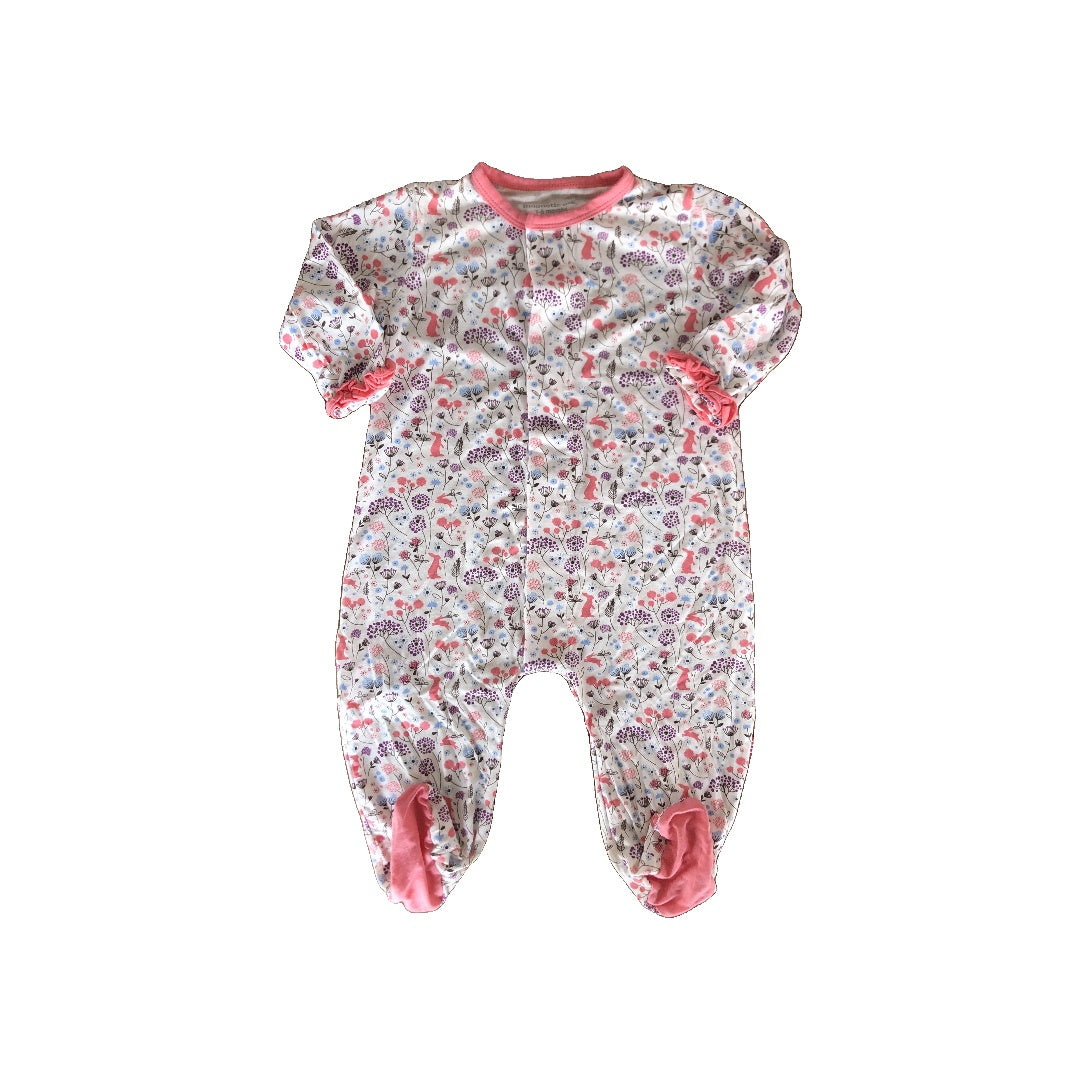 Magnetic Me Girls White | Pink floral Pajamas Size: 3-6 months White | Pink floral