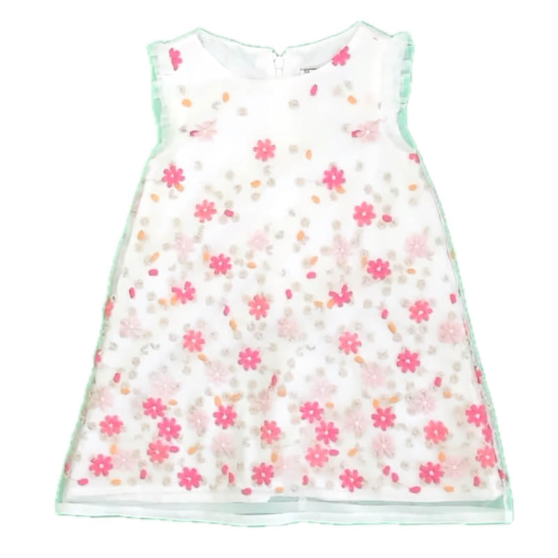 Mayoral Girls White | Pink Floral Dress Size: 2T White | Pink Floral
