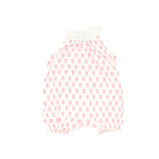 Janie and Jack Girls White | Pink Pineapple Romper Size: 6-12 Months White | Pink Pineapple