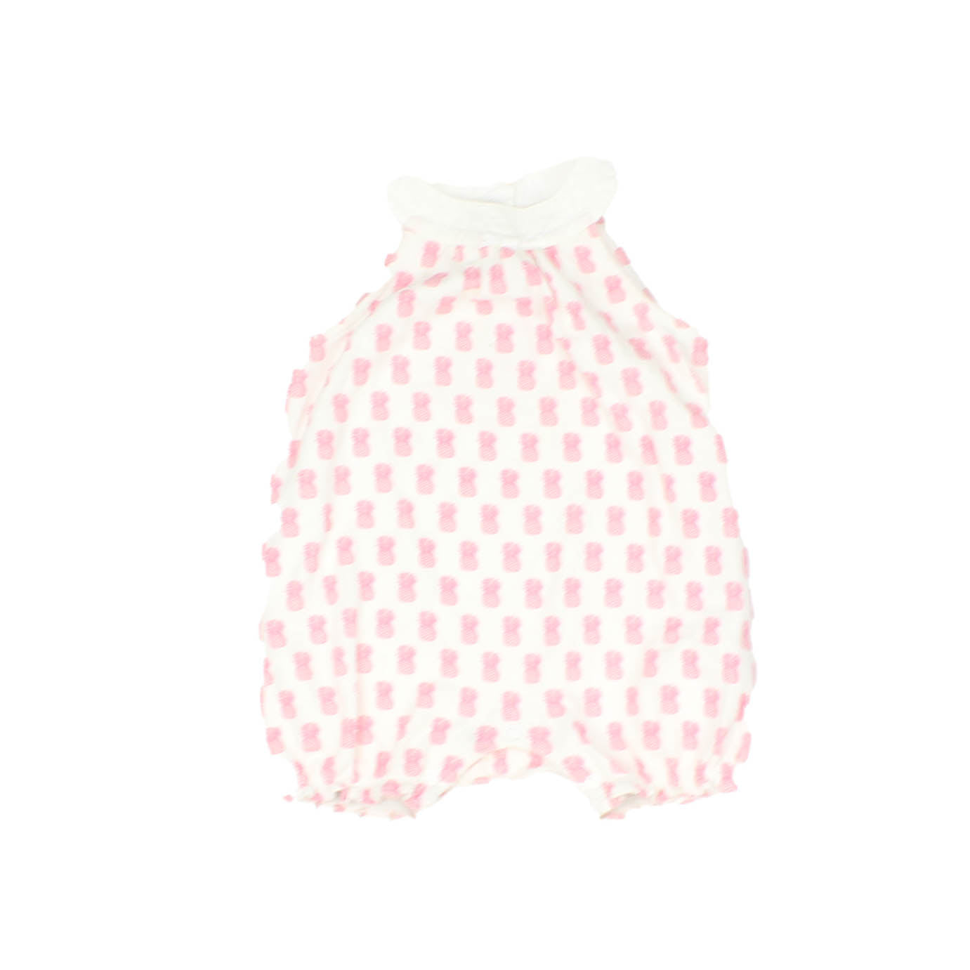 Janie and Jack Girls White | Pink Pineapple Romper Size: 6-12 Months White | Pink Pineapple