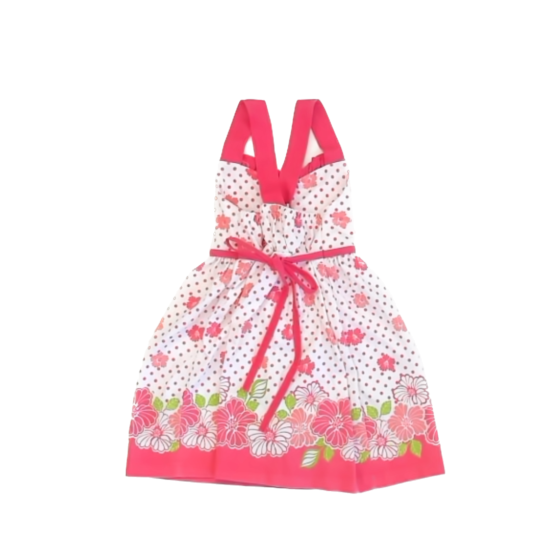 Unknown Girls White | Pink Polka Dots Dress Size: 18-24 Months* White | Pink Polka Dots