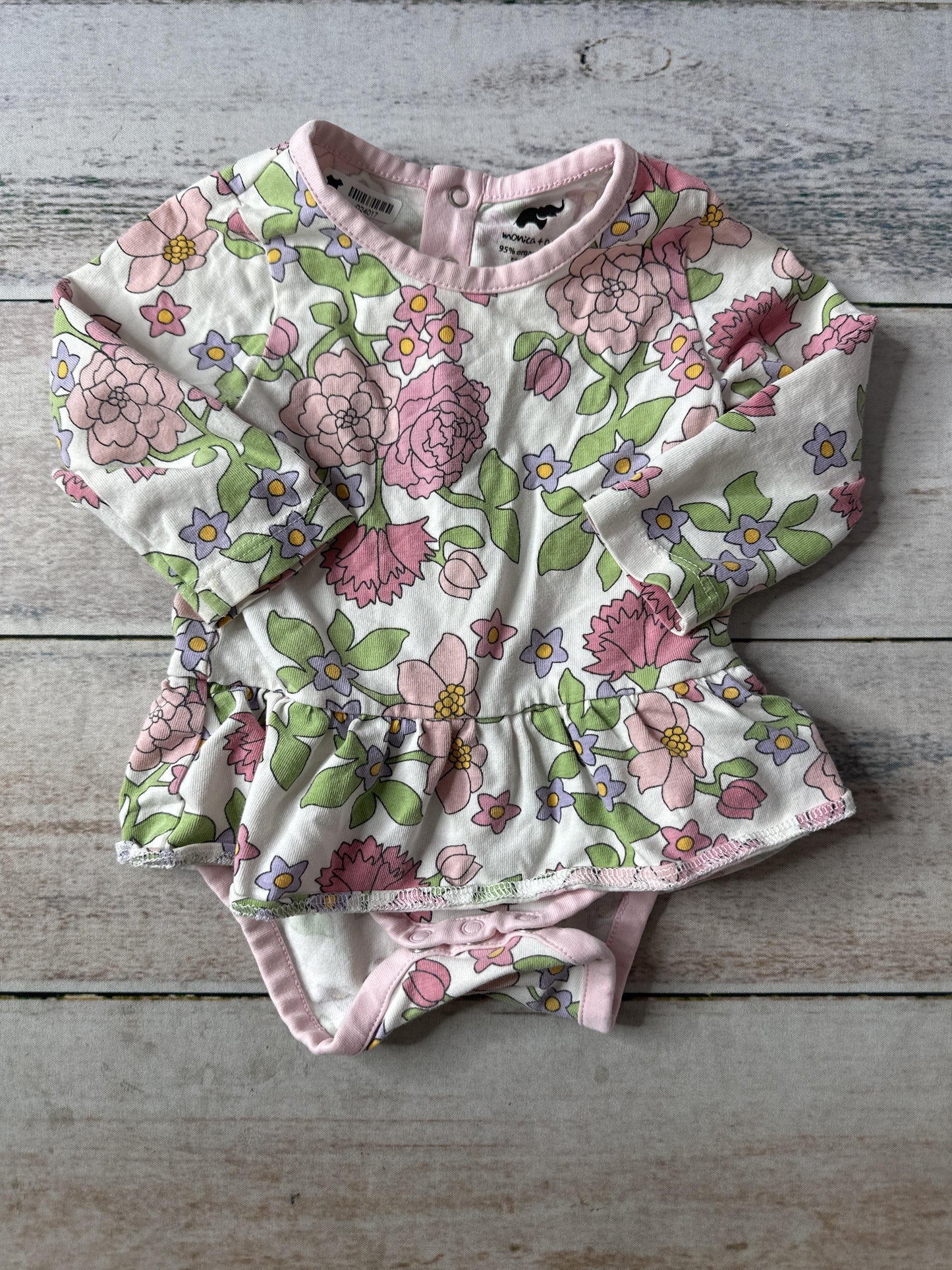 Monica + Andy Girls White | pink | purple | light green Onesie Size: 3-6 months White | pink | purple | light green