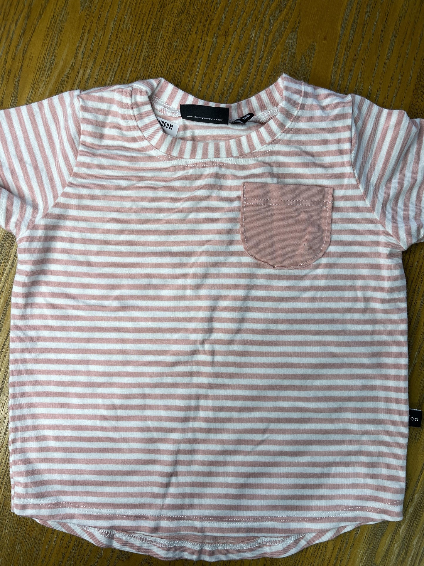 BabySprouts co Girls White | pink | Stripe T-Shirt Size: 6-12 months White | pink | Stripe