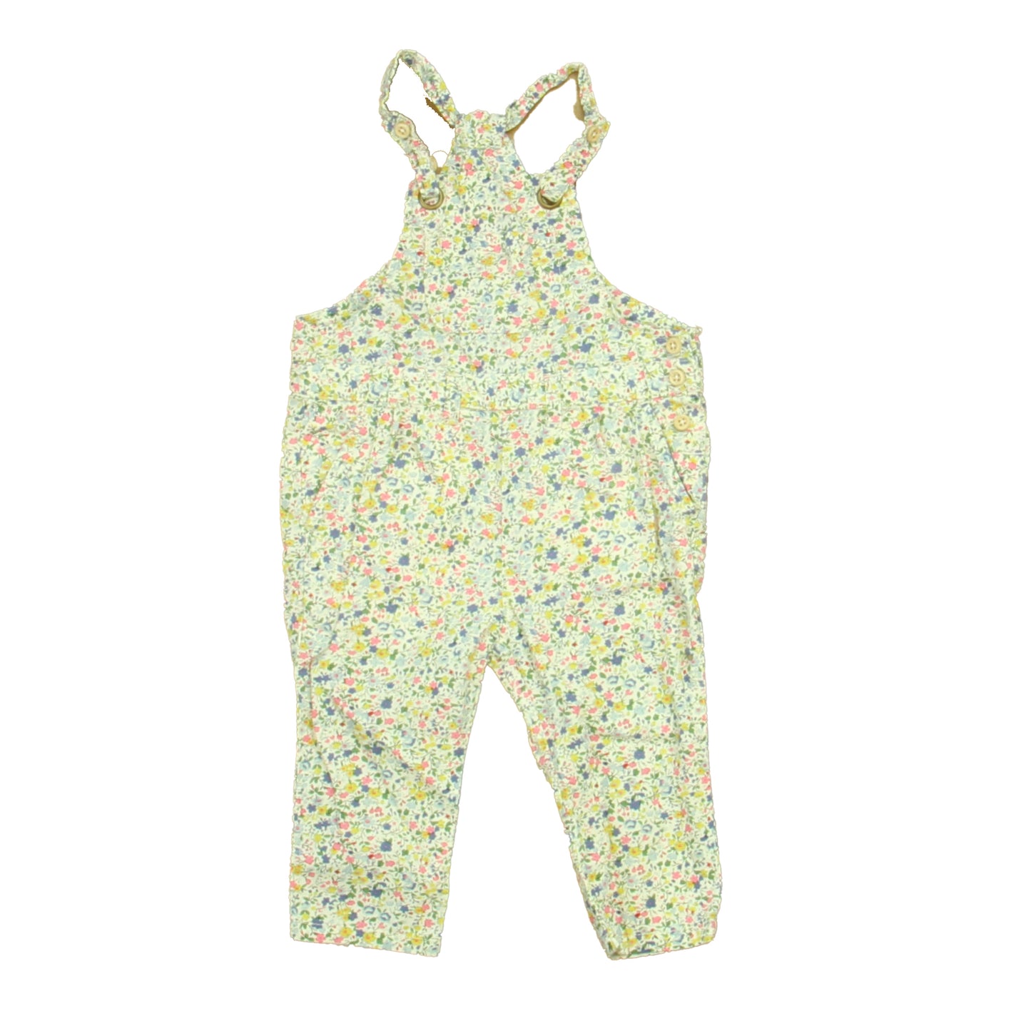 Zara Girls White | Pink | Teal Floral Romper Size: 3-6 Months White | Pink | Teal Floral