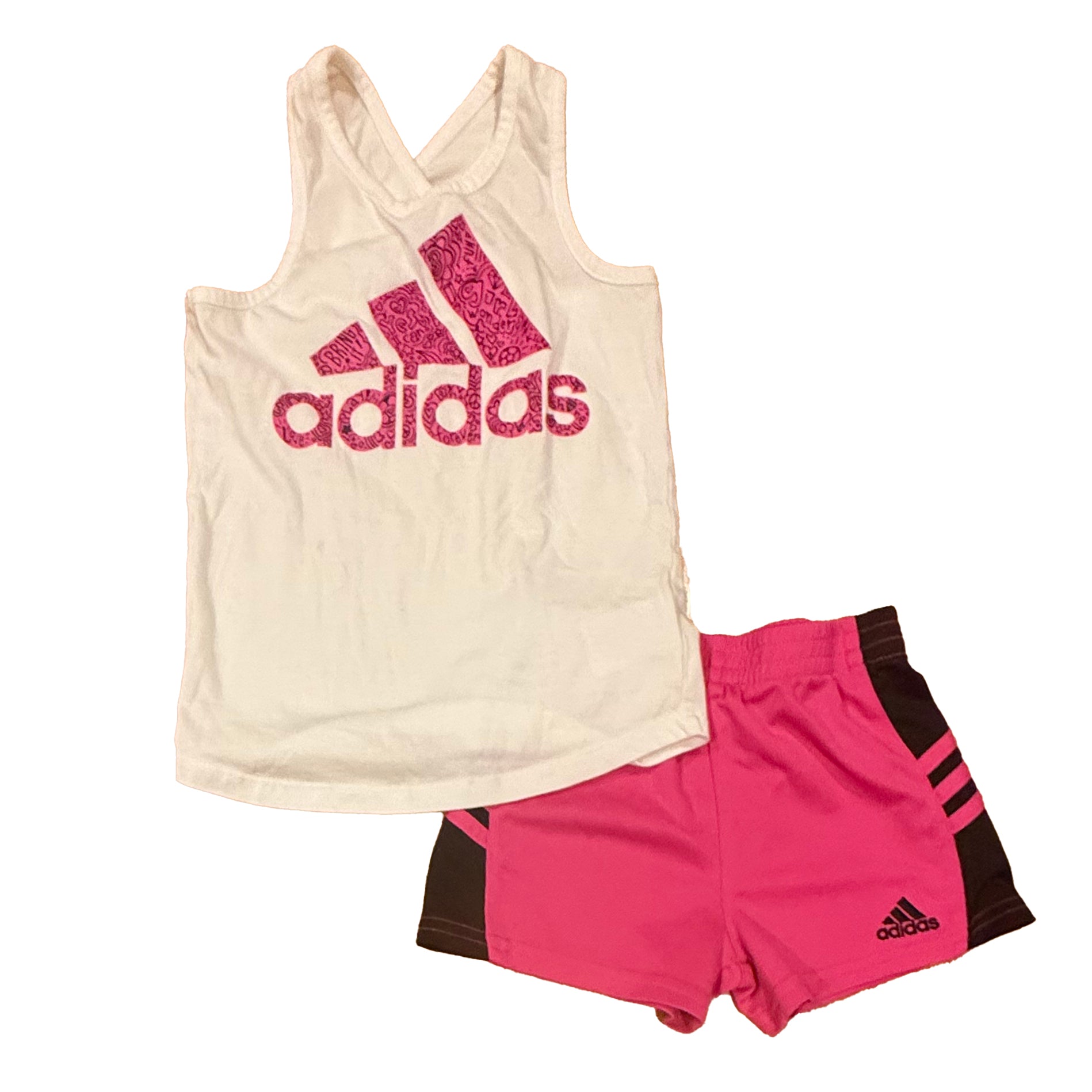 Adidas Girls White | Pink Apparel Sets Size: 4T White | Pink