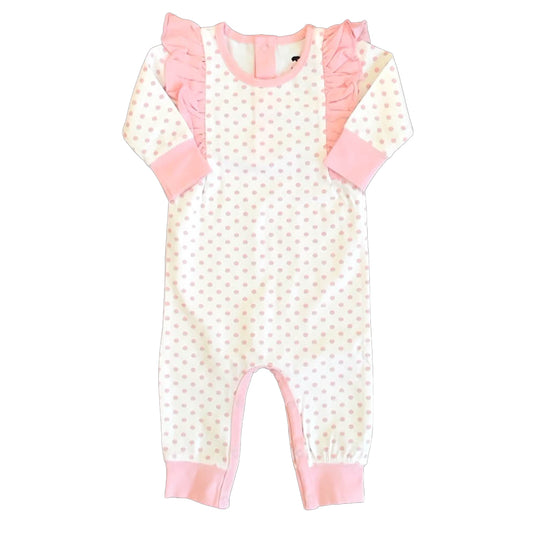 Monica + Andy Girls White | Pink Long Sleeve Outfit Size: 3-6 Months White | Pink