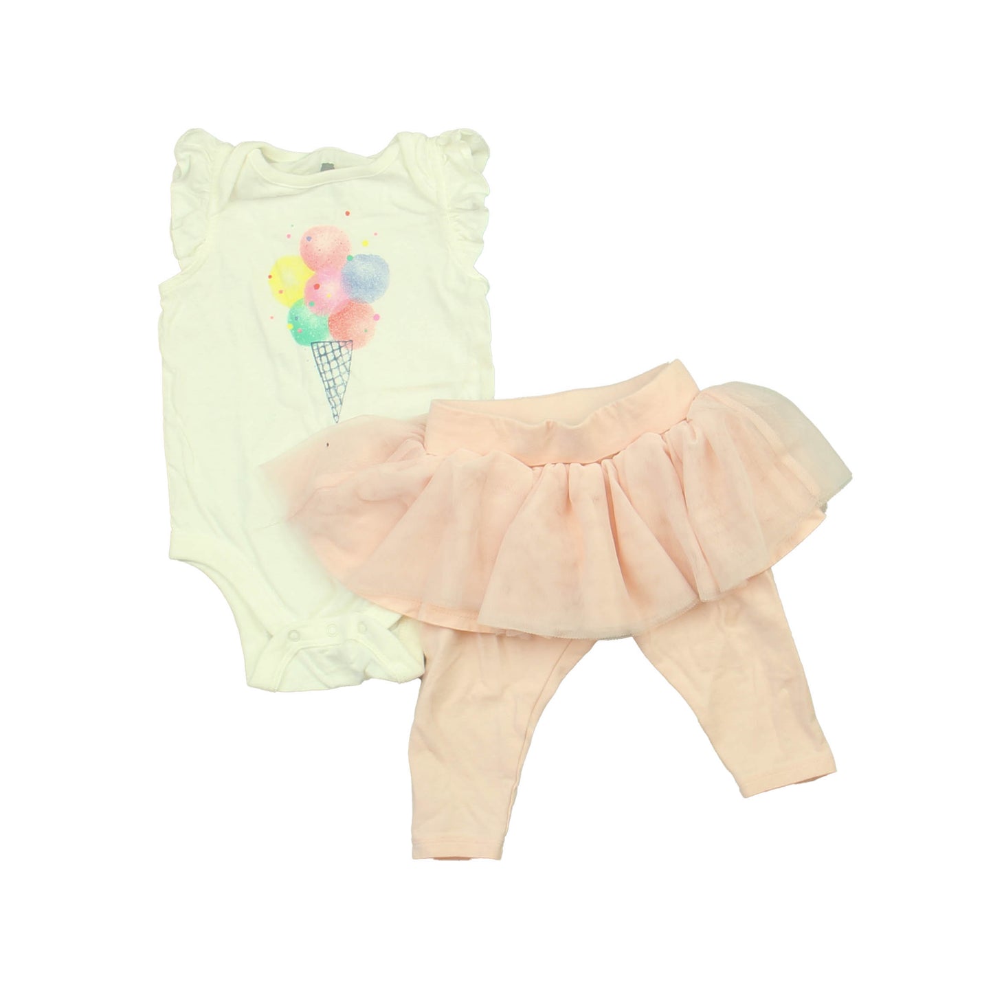 Gap Girls White | Pink Apparel Sets Size: 3-6 Months White | Pink