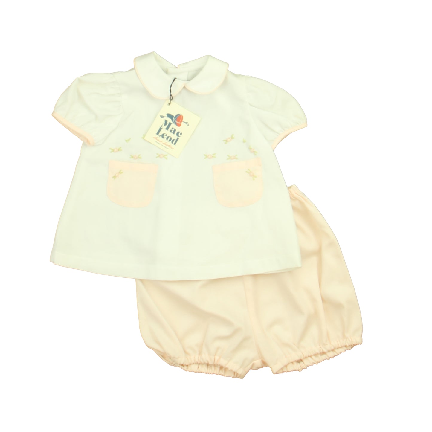 Mac Leod Girls White | Pink Apparel Sets Size: 3 Months White | Pink