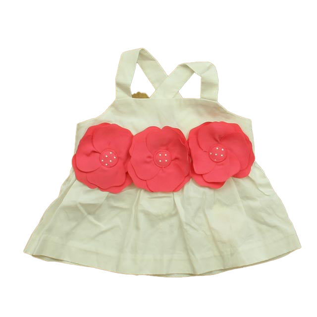 Janie and Jack Girls White | Pink Blouse Size: 3-6 Months White | Pink